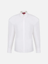 EX DE RUE Padded Pleated Classic Shirt – beyaz, ön görünüm