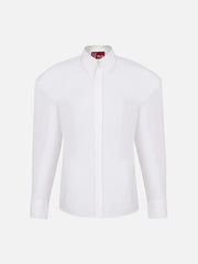 EX DE RUE Padded Pleated Classic Shirt – beyaz, ön görünüm