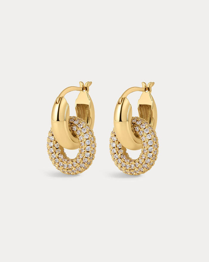 Pave Interlock Hoops