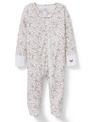 Petite Plume Pima Cotton Ruffle Baby Footie in Meadow Bloom