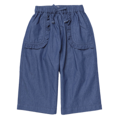 Pink Chicken Bailey Ruffle Pant in Chambray