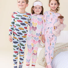 Pink Chicken Bamboo Pajama Set in Bright Multi Bows
