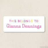 Pink "This Belongs To" Labels
