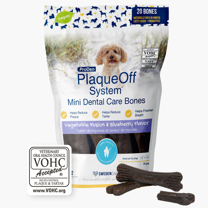 PlaqueOff Mini Dental Care Bones-Vegetable & Blueberry