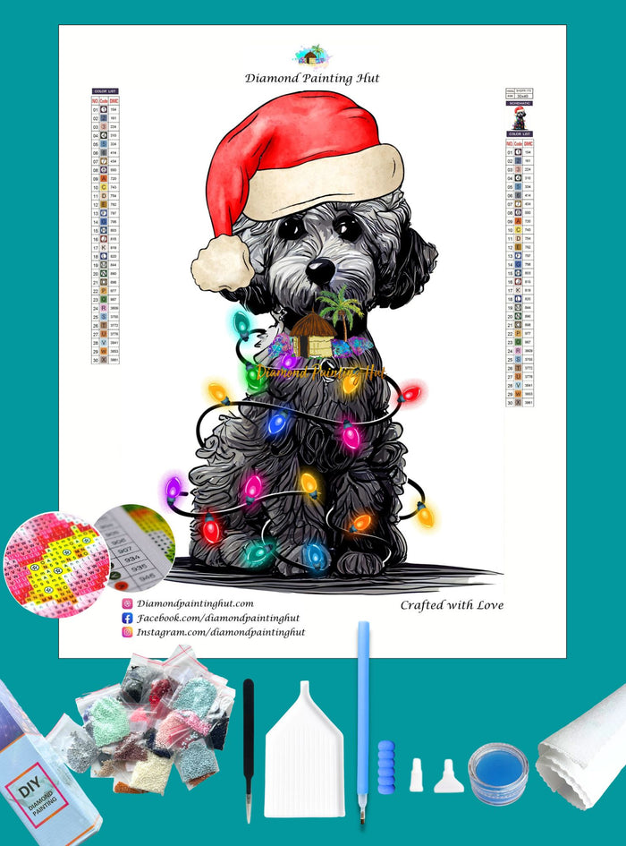 Poodle Christmas Diamond Painting