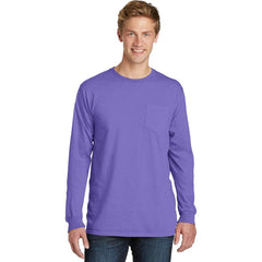 no-logo Port & Company Beach Wash Garment-Dyed Long Sleeve Pocket Tee-Regular-Port & Company-Thread Logic