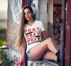 Pray Through It dtg V-Neck Tee