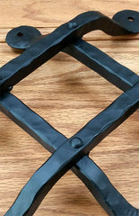 Premium Curled Tip Speakeasy Grille - Size: 12" x 14" 4 Bars, Black Powder Coat finish - Wild West Hardware