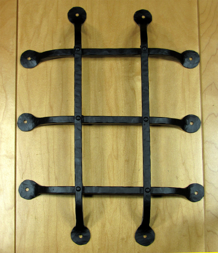Premium Flat tip Speakeasy Grille - Size: 12" x 16" 5 Bars, Black Powder Coat finish - Wild West Hardware