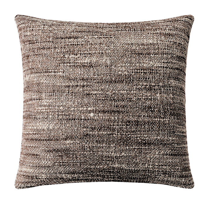 The Queluz Pillow Wheat by Decor Fifty-Five features textured fabric in brown and beige tones—perfect as a neutral accent pillow for any space.
