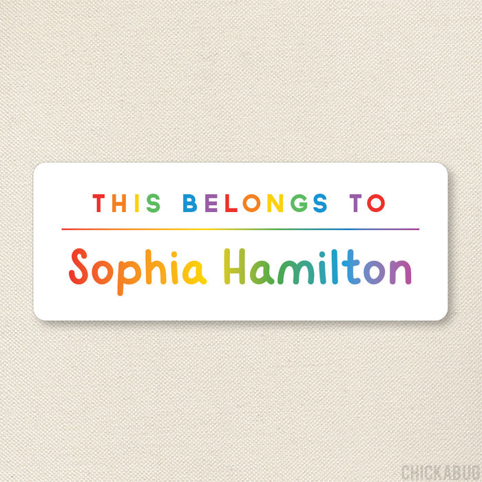 Rainbow "This Belongs To" Labels