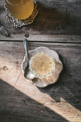 Round Travertine Petal Tray