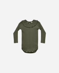 Ruffle Collar Onesie - Forest