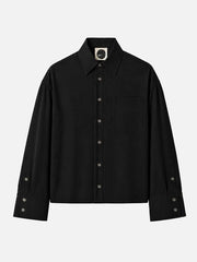 shopi go Sapporo Wide Shirt - Black – siyah, ön görünüm