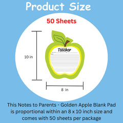 SHAPES ETC. Golden Apple Blank Pad - Notes to Parents
