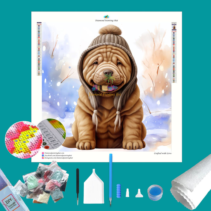Shar-Pei Winter Diamond Painting
