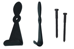 Shutter Dogs Tiebacks - Georgetown with Lag Large, 6-1/4 Inch, Black Powder Coat