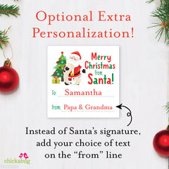 Signed by Santa Christmas Gift Labels - Santa Checking His List