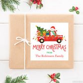Snowman & Red Truck Christmas Gift Labels