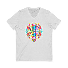 Splattered NA Symbol dtg V-Neck Tee