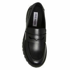 Steve Madden Course Black Ladies Lug Loafer