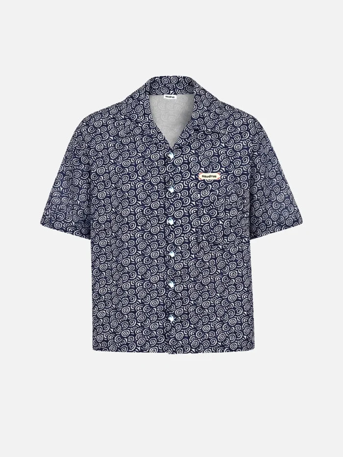 SEVDRUS Story Untold Oversize Shirt – lacivert, ön görünüm