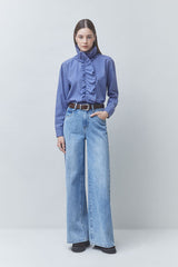 Suncoo Paris Lyes Victorian Style Shirt with Rhinestones