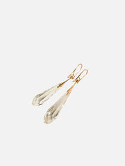 NES VINTAGE Swarovski Clear Crystal Teardrop Drop Earrings – Rose Gold Tone, iki adet küpe, yakın çekim