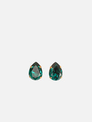 NES VINTAGE Swarovski Duck Green Drop Crystal Stud Vintage Setting Earrings – Duck Green, 2 adet, ön görünüm