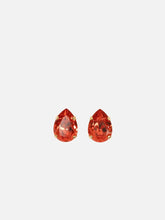NES VINTAGE Swarovski Sunset Pink & Orange Cushion Cut Crystal Stud Vintage Setting Earrings – Sunset Pink & Orange, önden görünüm, 2 adet