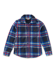 Tea Collection French Terry Shacket in Windsor Hearth Plaid