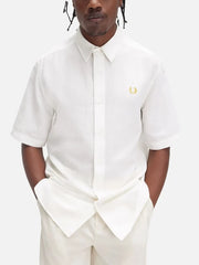 FRED PERRY Textured Seersucker Shirt - White - Shirts GÖMLEK