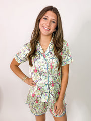 The Peacock Silk Pajama Set-Sage