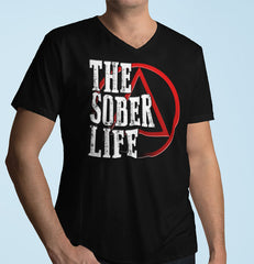 The Sober Life AA V-Neck Tee
