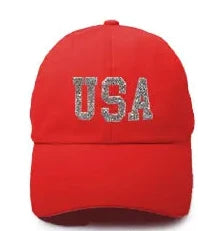 The USA Bling Hat-Red