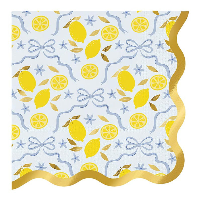 The Wavy Lemon Napkins-Blue