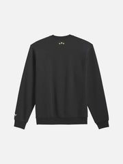 ADIDAS ORIGINALS Thrasher x AFA Argentina Crew 2 - Black – arka görünüm, üst sırtında üç altın yıldız