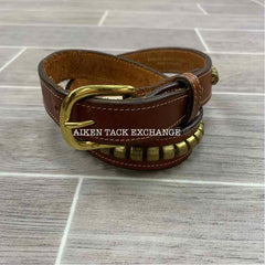 Tory Leather Clincher Brass Buckle Belt, Size 26