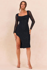 Total Eclipse Midi Dress - Black