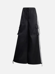 ADIDAS ORIGINALS Twill 3-Stripes Cargo Pants – Black/White, yan görünüm