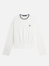FRED PERRY Twin Tipped L/S T-Shirt – Snow White, ön görünüm