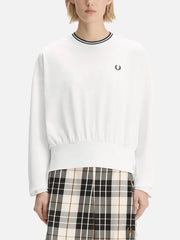 FRED PERRY Twin Tipped L/S T-Shirt - Snow White – Snow White, önden görünüm