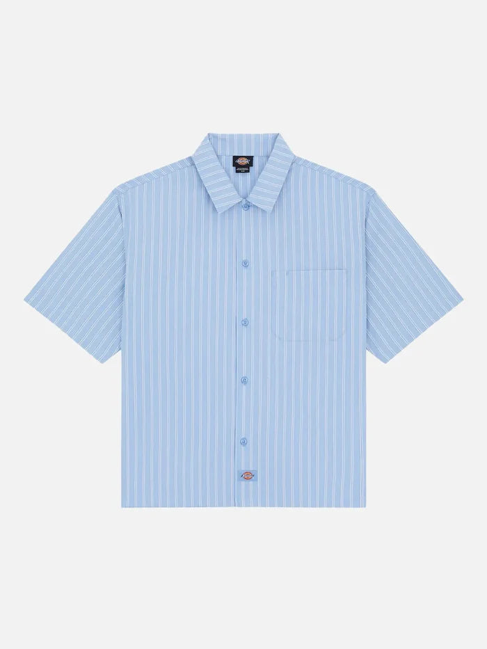 DICKIES Venedocia Stripe Shirt SS - Endless Sky - Uncategorized GÖMLEK