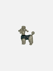 NES VINTAGE Vintage Silver Tone Black Enamel Poodle Brooch - Brooches & Lapel Pins BROŞ