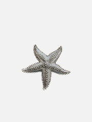 NES VINTAGE Vintage Textured Star Brooch - 1980’s – gümüş, önden görünüm