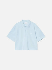 CARHARTT WIP W' S/S Carhartt Script Polo TS - Icaria/White - Uncategorized T-SHIRT