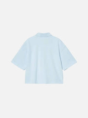 CARHARTT WIP W' S/S Carhartt Script Polo TS - Icaria/White - Uncategorized T-SHIRT