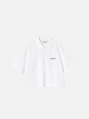 CARHARTT WIP W' S/S Carhartt Script Polo TS - White/Black - Uncategorized T-SHIRT