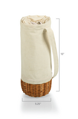 Wicker and Canvas Wine Carrier