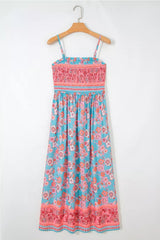 Bohemian Ethnic Print Spaghetti Straps Vacation Maxi Dress